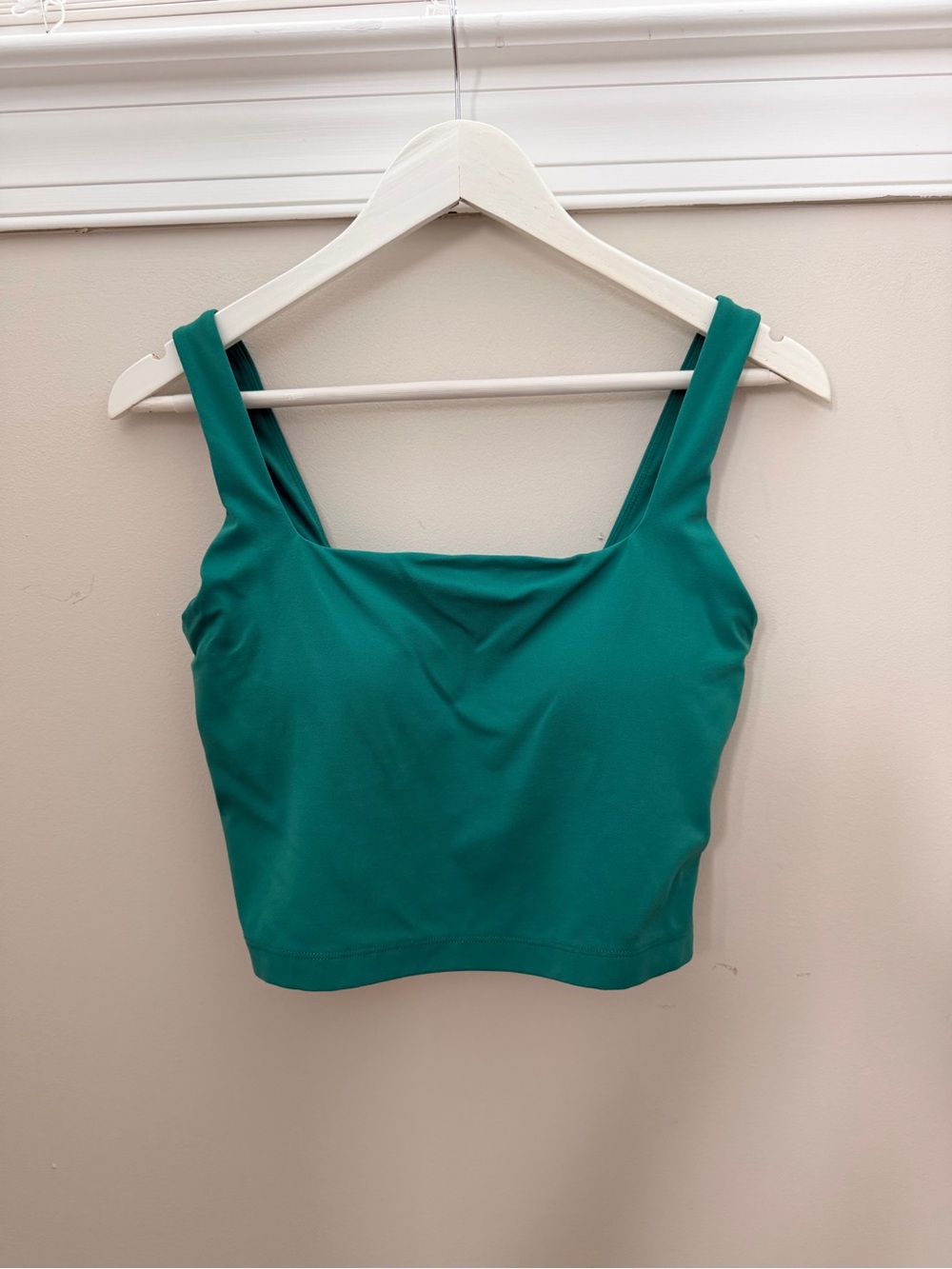 CRZ Yoga Butterluxe Square Neck Crop Tank Top Size M Cascadia Green